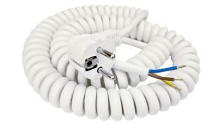 Spiraalkabel wit 5m