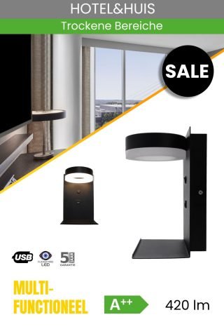 Wandlamp met usb aansluiting 6W 3000K