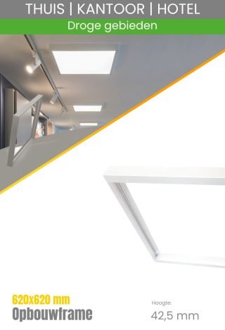 Opbouwframe LED Paneel 620x620 mm Wit